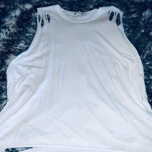 Distressed white tank